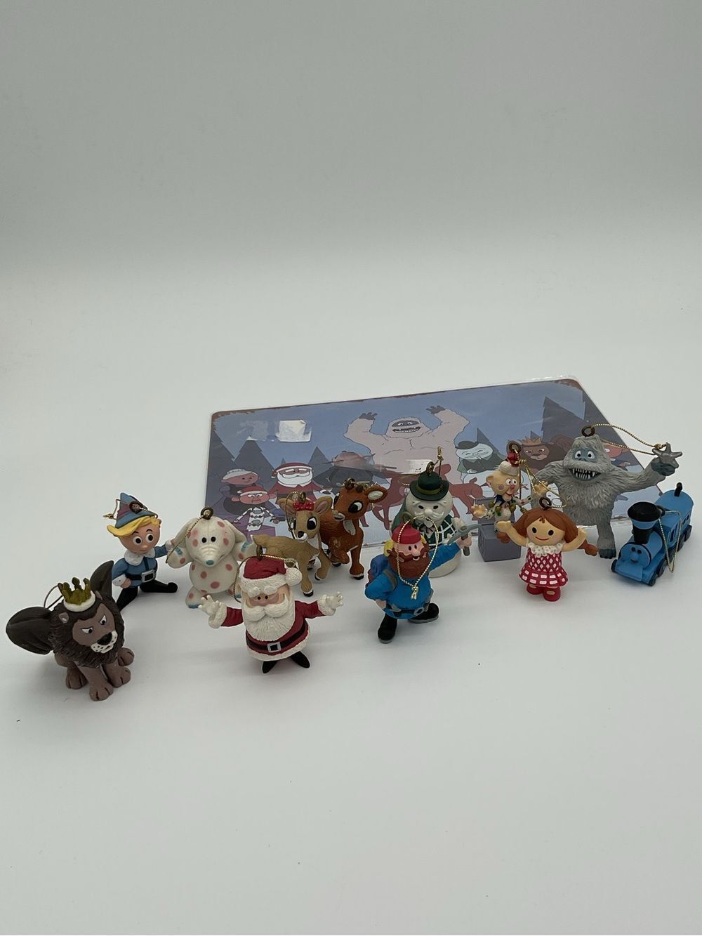Rudolph and the Island of Misfit Toys Ornament Set with Backdrop Metal Sign